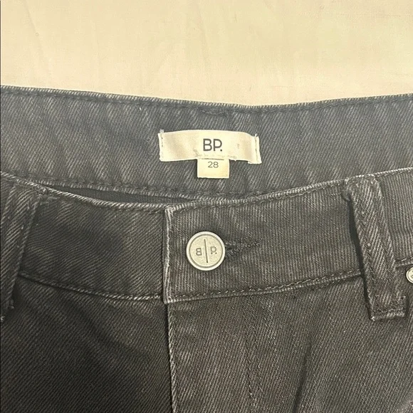 bp Black Distressed Frayed Hem Denim Shorts - Picture 2 of 3